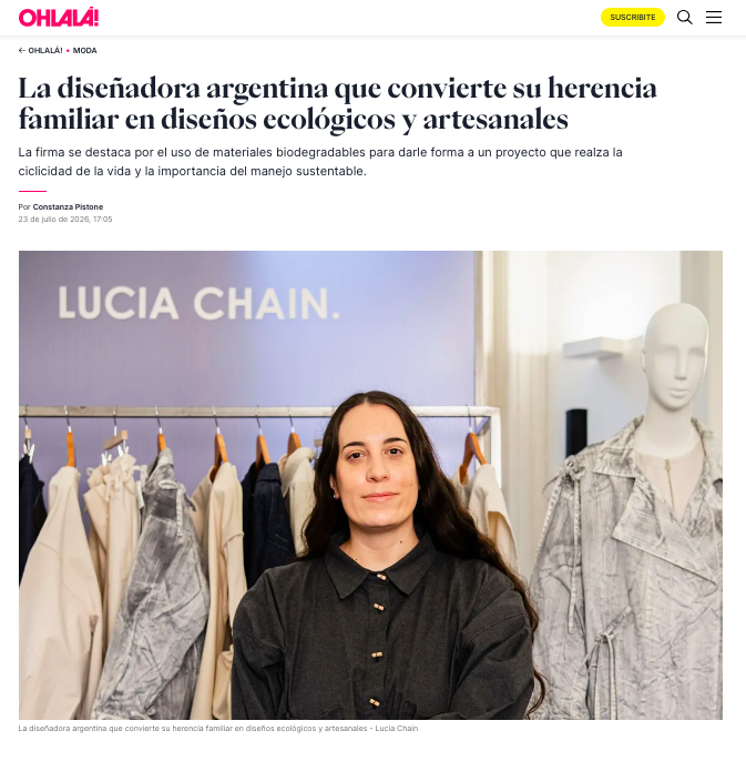 La diseñadora argentina que convierte su herencia familiar en diseños ecológicos y artesanales